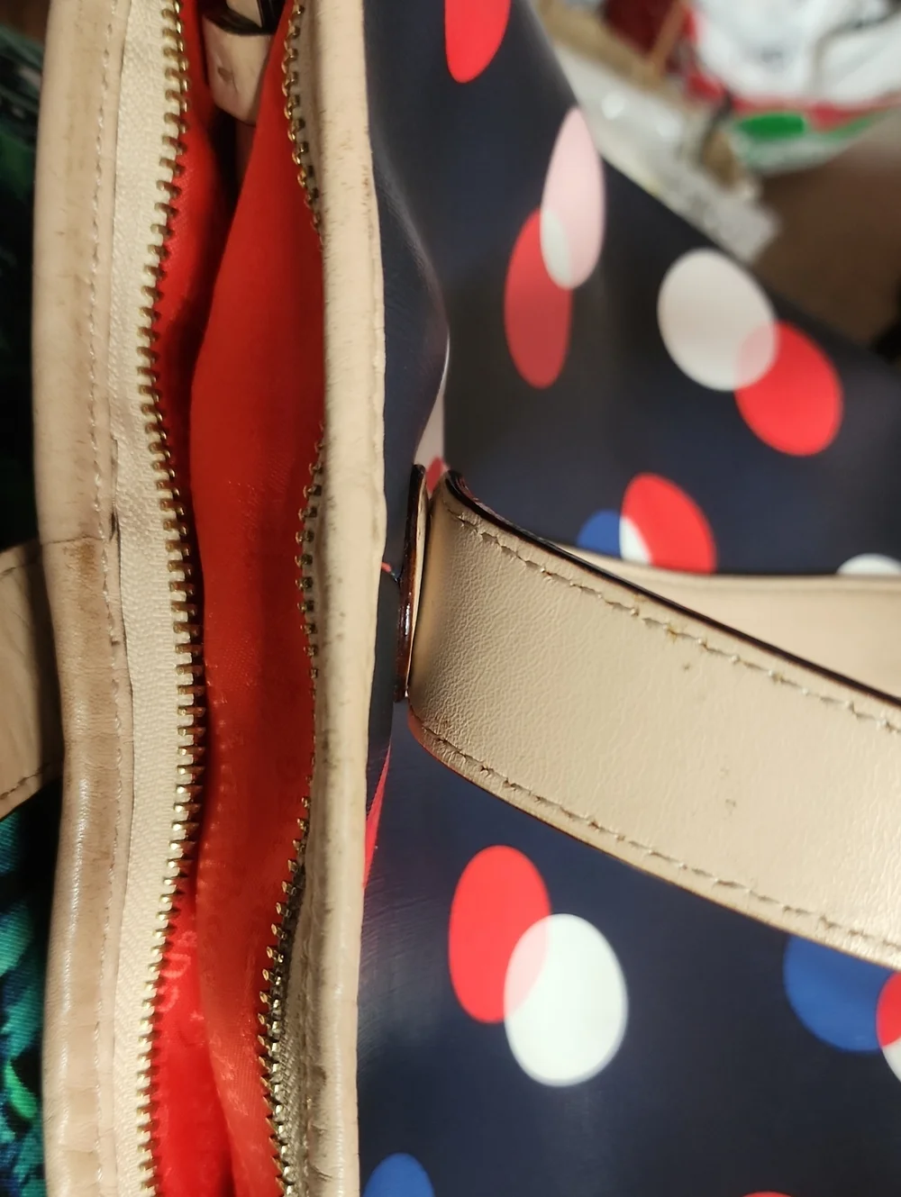 Kate Spade Storybook Navy Polka Dot Tote Good Used Condition Read Description